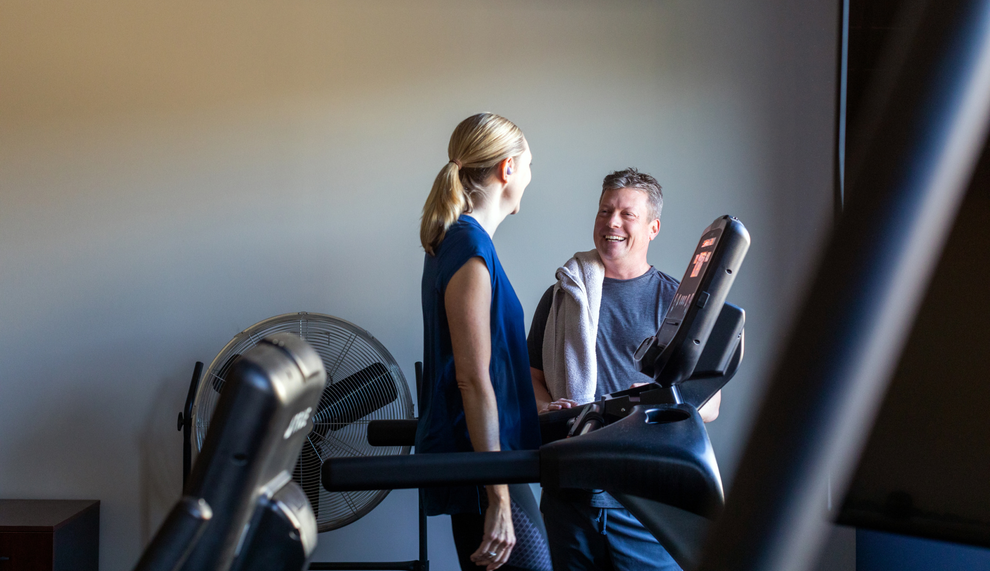 Treadmill in Well-Equipped Gym